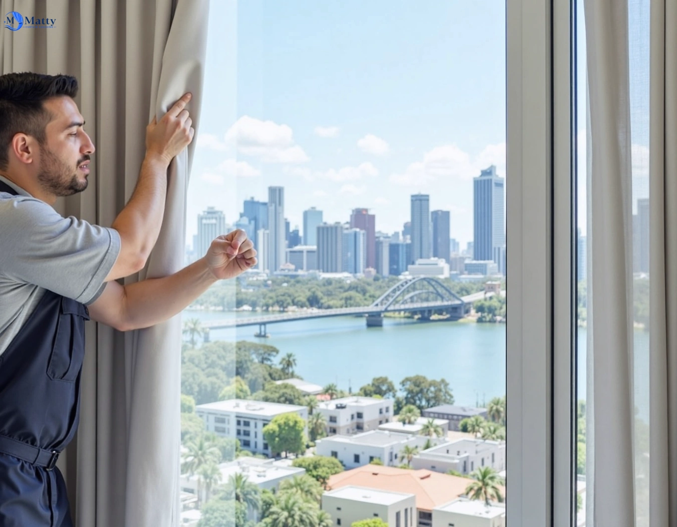 Professional curtain steam cleaning service moonee-vale-vic QLD by Matty Curtain Cleaning